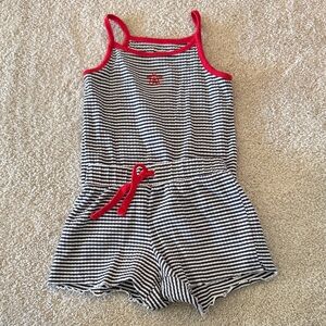 Carters Striped Black and White Top and Shorts with Red Accents Size 3